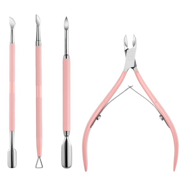 Cuticle Trimmer - ShiningUU 4pcs Stainless Steel Cuticle Remover Set