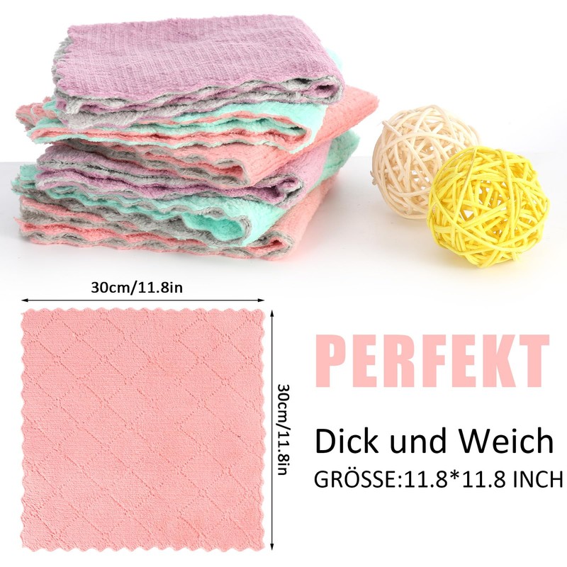 taonganui Pack of 12 Microfibre Cloths Microfibre Kitchen Cleaning Cloths