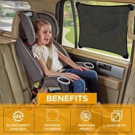 Car Shade | Side Window Sun Shade - Privacy Blocking Removable Semi-Transparent High Elasticity Shield for Camping Baby Sleeping