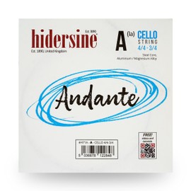 Hidersine Andante CELLO A String For 4/4-3/4 Size. Steel Core, Alloy String For Longevity & Ease of Playing Feel. Excellent Tone & Great Value. For Students With Full Sized or 3 Quarter Cellos