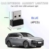 Sylvil 4 PCS USB LED Car Interior Atmosphere Lamp, Portable