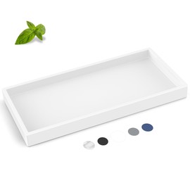 Bathroom Counter Tray,EG-SIPRO High-Grade Thickened Silicone Bathroom Vanity Tray,Shatterproof Rectangle Bathroom Tray Soap Dispenser Tray for Bathroom Countertop, Pure White, 10.6''×5.1'', (EGTRAY)