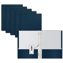 Navy Blue Paper 2 Pocket Folders with Prongs, 50 Pack, by Better Office Products, Matte Texture, Letter Size Paper Folders, 50 Pack, with 3 Metal Prong Fastener Clips, Dark Blue