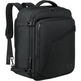 Unbranded 45L Black Backpack, Large Carry on Backpack Travel Expandable Weekender Business