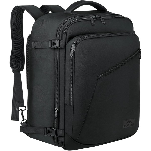 Unbranded 45L Black Backpack, Large Carry on Backpack Travel Expandable