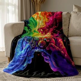 Gaming Blanket for Boys Throw Blanket Gamer Gift Throw Blanket Super Soft Cozy and Plush Warm Flannel Video Games Bedding Blanket Gift for Couch Sofa Travel 50x40 Inch