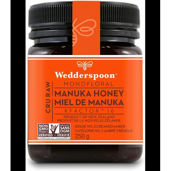 Wedderspoon Organic Raw Manuka Honey KFactor 16 250 g