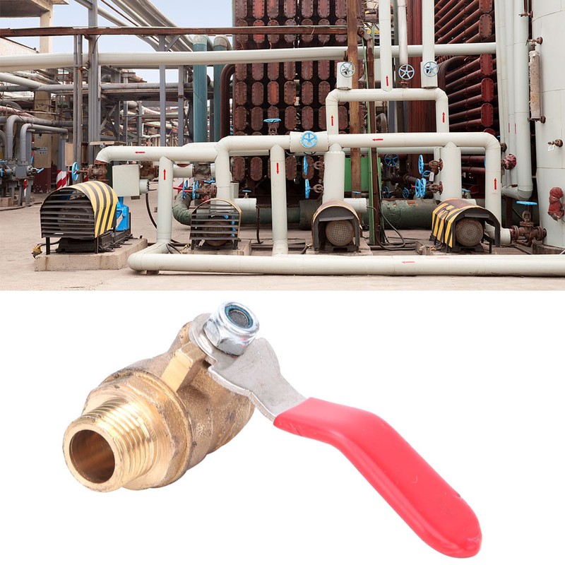 5 Pcs Ball Valve G1/4 Double Male Thread Thickened Brass
