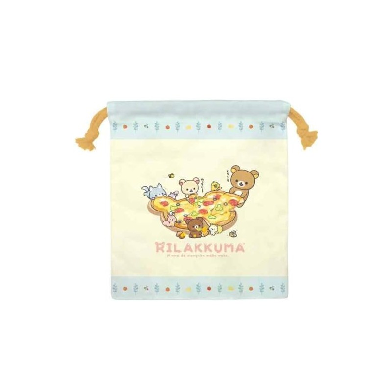 K-Company CKC18-RK Rilakkuma Drawstring Bag, H 8.1 x W 7.1