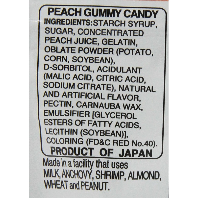 Kasugai Gummy Candy Stand Pack, Peach, 1.76 Ounce (Pack of