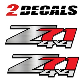 Z71 4x4 (Set of 2 Decals) - F - 1500 2500 HD Stickers (Z71 4x4 Metallic)