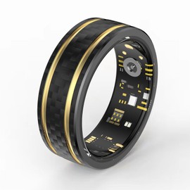 findtime Smart Ring Men Women Smart Ring Android Carbon Fiber Fitness Ring Pedometer Heart Rate Blood Oxygen Sleep Tracker Activity Trackers for Sports Time, Distance, Calories