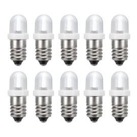 MECCANIXITY 6-6.3V/0.03A E10 Mini Light Bulbs, 10Pcs Miniature Screw Bulbs Flashlight Bulbs for Scientific Experiment Lighting DIY Accessories, White Light