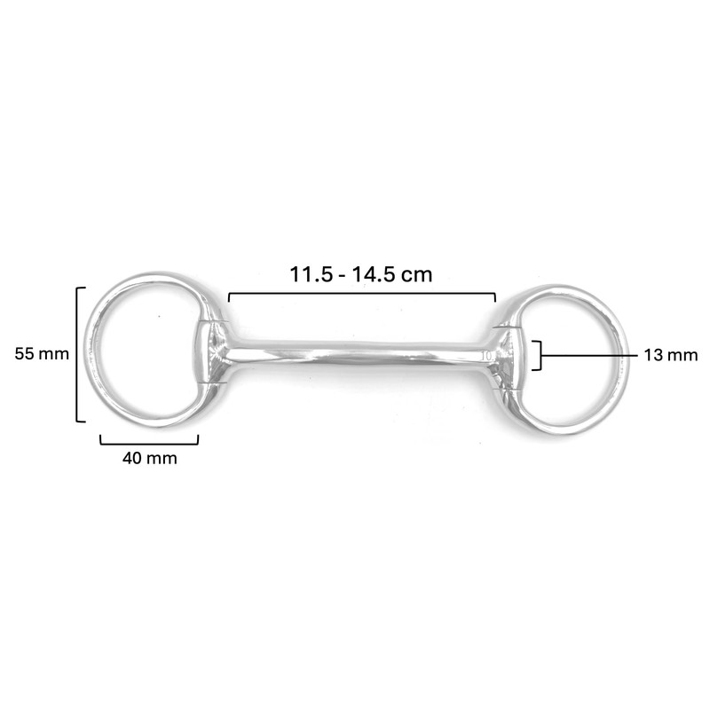 Equine Smile ES0095 Olive Head Bar Bit Stainless Steel Pony