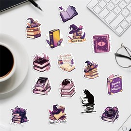 50PCS Bookish Witch Stickers for Kids Teens, Witchy Style Bookworm Sticker Pack for Kids Teens ‌Witchcraft‌ Vinyl Decals for Laptop Water Bottle Girls Waterproof Magic Bookish Stickers (Book W)
