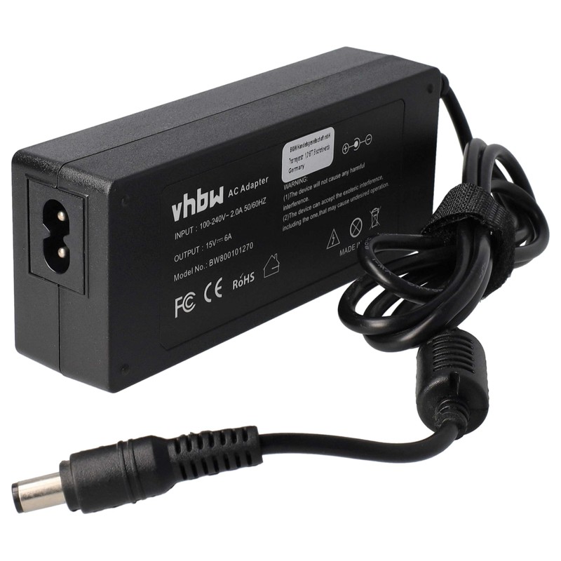vhbw 90W Power Supply Compatible with Toshiba Satellite Pro 4280
