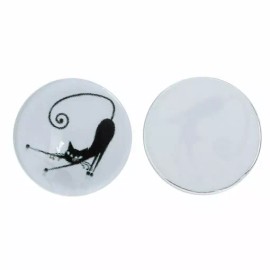 Unbranded 10 pcs Circle Black and White Cat Glass Round Dome Seals Tiles Cabochons – 18mm