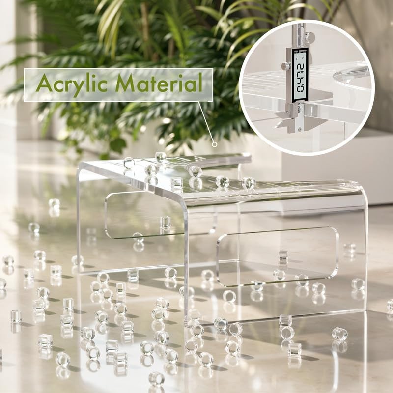 AmazerBath 7 Inches Acrylic Squat Potty, Clear Toilet Step Stool