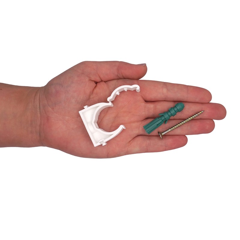 SKIR'CO (10 pcs) Pipe Clips, Plastic Clamps for 22 mm