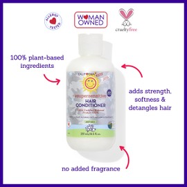California Kids Super Sensitive Hair Conditioner | 100% Plant-Based | Unscented Conditioner For Dry Hair | Softens & Detangles | Allergy-Friendly | 251 mL / 8.5 oz.