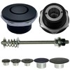 Black 1.00" with 4" Stud Quick Release Latch Hood Pin