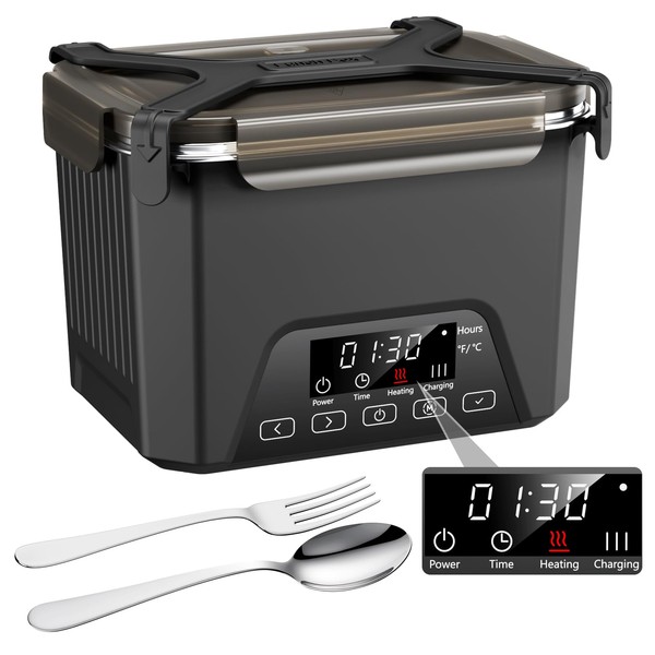Cordless Electric Lunch Box, 1.2L Self Heating Lunch Box Battery