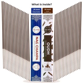 Trumiri Incense Sticks - Combo Pack of 35 Insence-Sticks - 15 Nag Champa + 20 Oud - Insenses - Insents - Incents - Inscense - Incence - Incienso - All Natural Incense Sticks