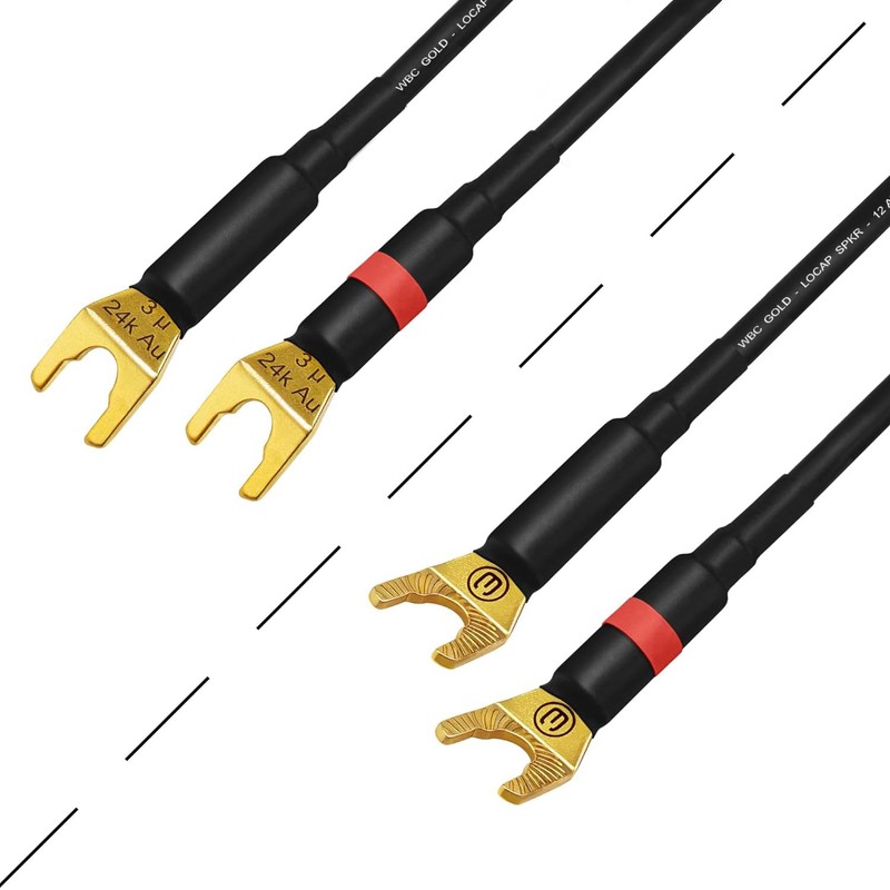 WORLDS BEST CABLES 4 Foot WBC-GOLD-LOCAP-SPKR-12 AWG - Low-Capacitance -