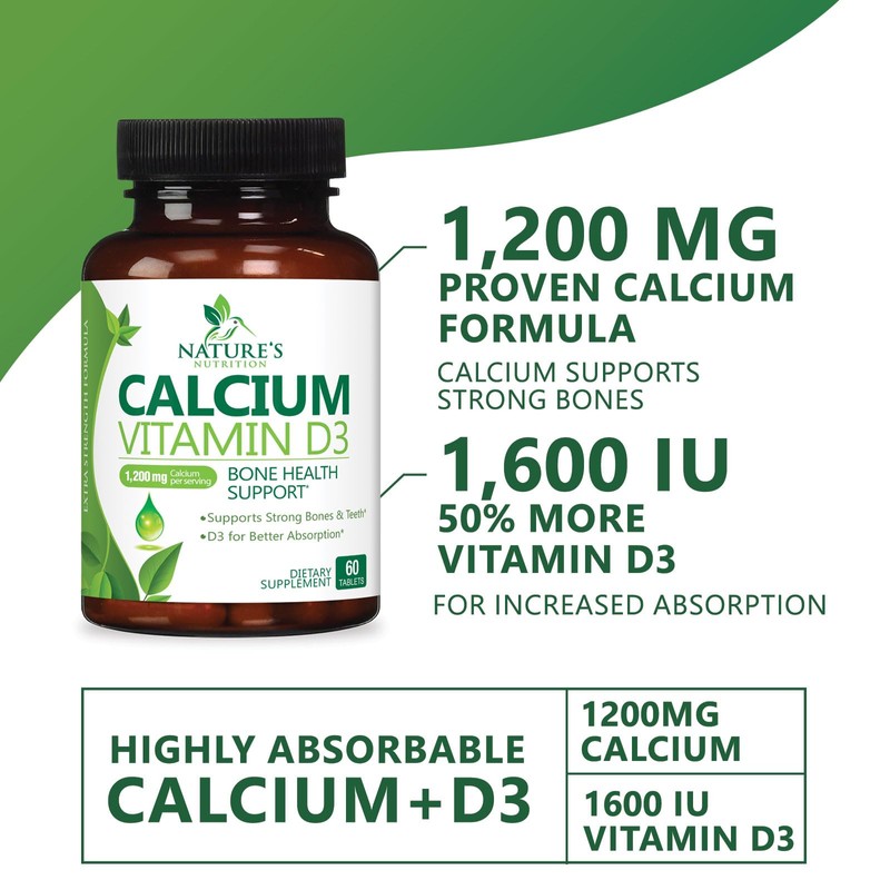 Calcium Supplement 1200 mg - with Vitamin D3 for Best