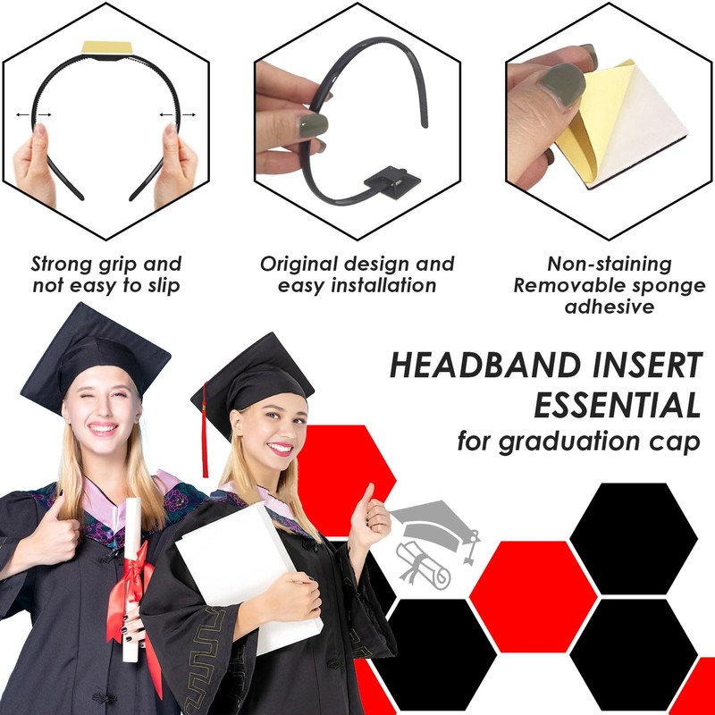 KHG 2 Pack Graduation Cap Headband, Grad Cap Headband Insert