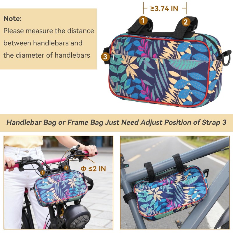 BOLGRLONG Bike Handlebar Bag, Waterproof Front Mount Bicycle Bag Converts