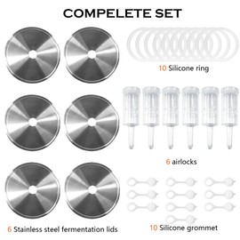 Artcome 32 PC Fermenting Airlock Lids Kit Set - Fermentation Lids for Large Wide Mouth Mason Jars
