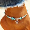 LUXCASTLE Boho Starfish Anklet Conch Shell Turquoise Foot Chain Beach