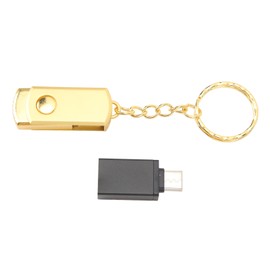 USB Flash Drive Fast Transfer Speed USB 2.0 Drive With USB To Type C Adapter for Laptop Tablet Gold 128GB