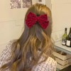 Red Hair Bows For Women Velvet Bow Hair Clips Glitter