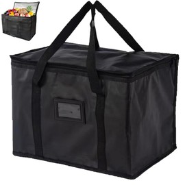 EXQUMAX Food Delivery Bag, Large Thermal Bag for Food Delivery, 50L Insulated Cooler Bag Foldable Reusable Grocery Bag Warm & Cooler Bags for Food & Grocery Delivery Bag Hold (43 * 30 * 31CM)