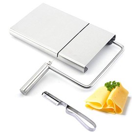 Cheese Slicer With 5 Replacement Wires Inside, Stainless Steel Wire Butter Cutter Kitchen Cheese Butter Food Slicer, Bread slicer Shredder - Vegetable Slicer - Butter Cutting Serving Board
