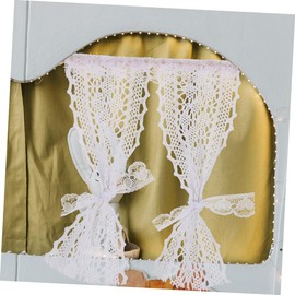 BESTonZON 3st Model Dollhouse Window Curtains Mini Curtain for Small 1:12 Dollhouse Furniture Mini Window Curtain Door Curtains Mini Curtains Door Grid Small Curtain Lace Ob11 Miniature