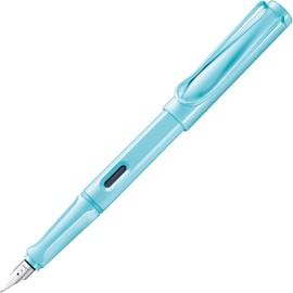 Lamy safari aquasky Pluma estilográfica con mango ergonómico y plumín de acero pulido en ancho de trazo F, plástico ASA, incluye cartucho de tinta T 10 azul, para diestros