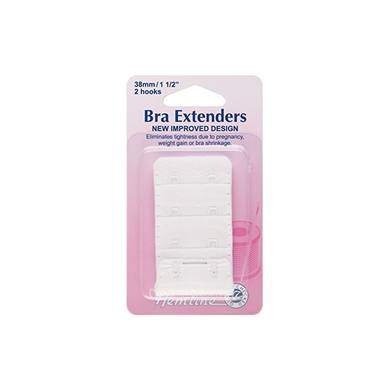 Hemline Women's Bra Back Extender, White, 50mm-3 Hooks 4 Rows