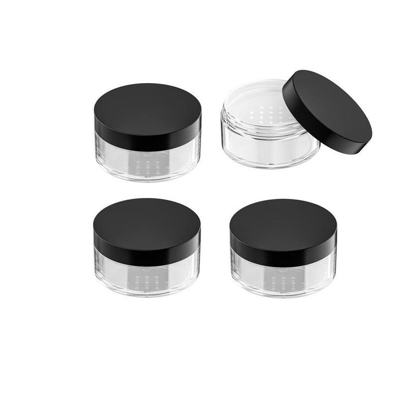 50g Plastic Empty Powder Puff Case with Net Sifter Lid,