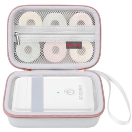 Elonbo Carrying Case for ORGBRO X1 Label Maker Machine, Portable Bluetooth Label Printer Storage Holder, Wireless Built-in Cutter Small Label Makers Handheld Sticker Maker Travel Bag, White