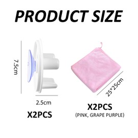 NyxSeat 2 Pieces White Scouring Pad Holder with 2 Square Small Towels, Strong Sponge Holder, Suction Sponge Holder for Kitchen Sink (No Sponges)