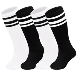 Sarfel Youth Soccer Socks Kids 6-8 Black Soccer Socks Youth Boys 8-12 Kids Baseball Sock Girls Knee High Sock for Girls