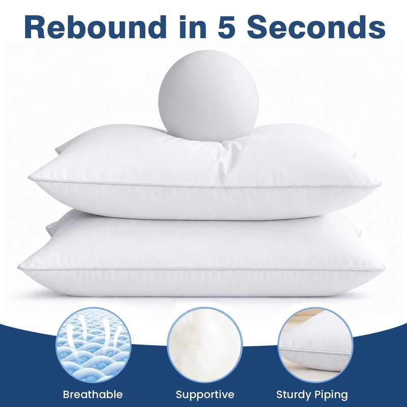Pillows Standard Size Set of 4, Hotel Quality Bed Pillows
