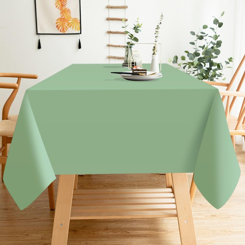 FALIZIFU 2 Pack Sage Green Plastic Tablecloth Disposable Table Covers
