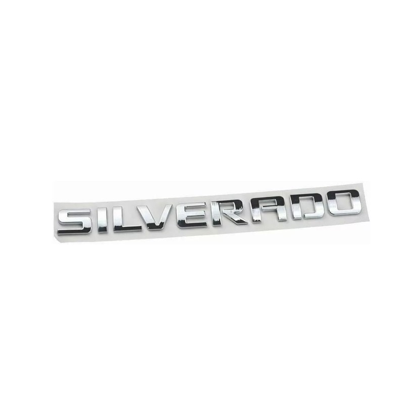 2-Piece for Silverado Badge Emblems in Chrome Shiny Glossy Finish