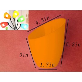 2 Pack Plastic Lampshade, 5.7 inch High, 4.1 inch Diameter, 1.65 inch Fitter, Replacement Plastic Lamp Shade for LED Floor Lamp [Orange]