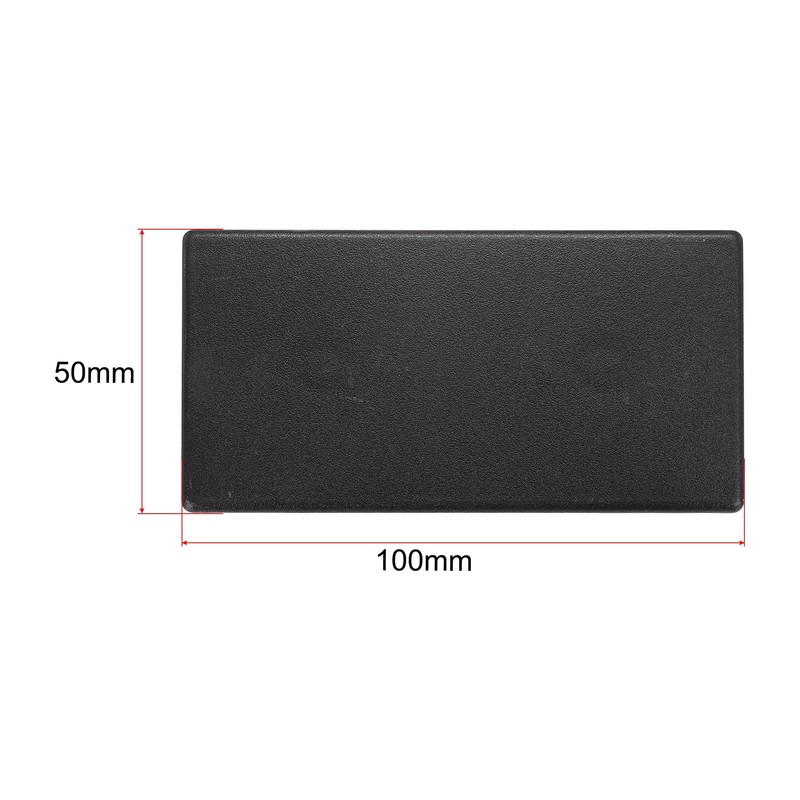 sourcing map Standard Plastic Rectangle Aluminum Extrusion End Cap Black