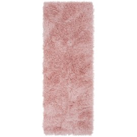 Well Woven Chie Blush Pink Kuki Collection Ultra Soft Two-Tone Long Floppy Pile Runner Rug 2x7 (2'3" x 7'3")
